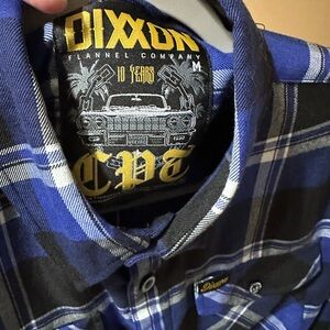 DIXXON Black and Blue Plaid Casual Shirt